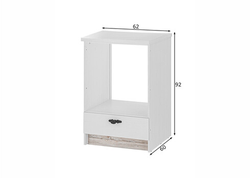 Ahjukapp FLORENZ valge mänd / mänd, 62x60xH92 cm