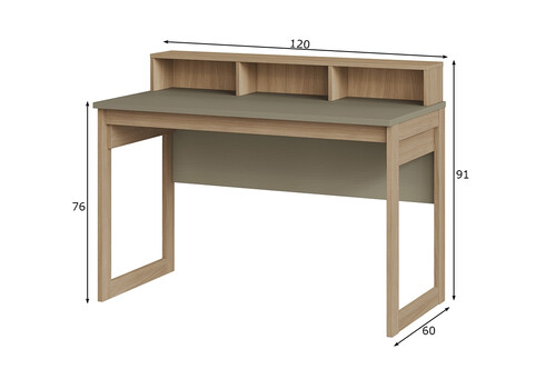 Kirjutuslaud STRANDA hallikasroheline / tamm, 120x60xH91 cm