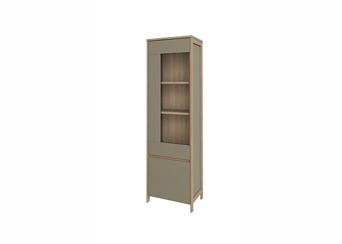 Vitriinkapp STRANDA hallikasroheline / tamm, 58x39xH195 cm