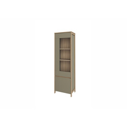 Vitriinkapp STRANDA hallikasroheline / tamm, 58x39xH195 cm