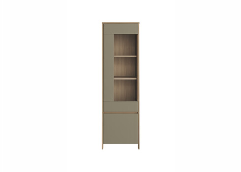 Vitriinkapp STRANDA hallikasroheline / tamm, 58x39xH195 cm
