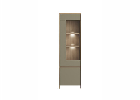 Vitriinkapp STRANDA hallikasroheline / tamm, 58x39xH195 cm