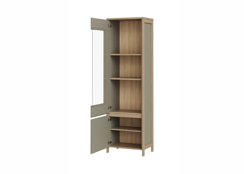 Vitriinkapp STRANDA hallikasroheline / tamm, 58x39xH195 cm