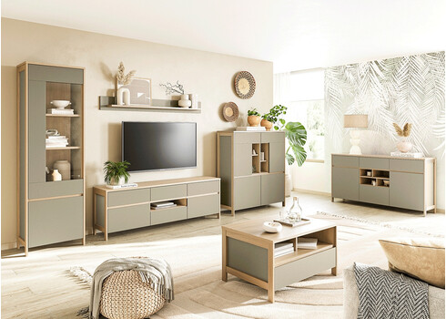 Tv-alus STRANDA hallikasroheline / tamm, 164x39xH58 cm