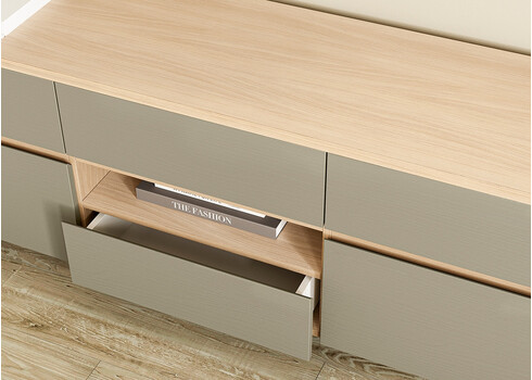 Tv-alus STRANDA hallikasroheline / tamm, 164x39xH58 cm