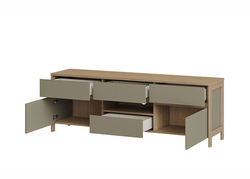 Tv-alus STRANDA hallikasroheline / tamm, 164x39xH58 cm