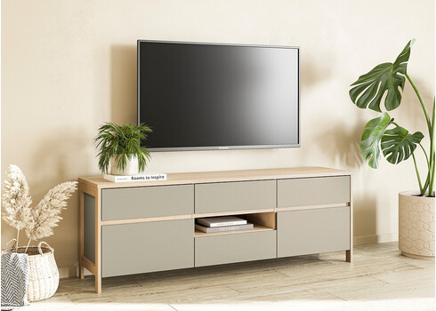 Tv-alus STRANDA hallikasroheline / tamm, 164x39xH58 cm