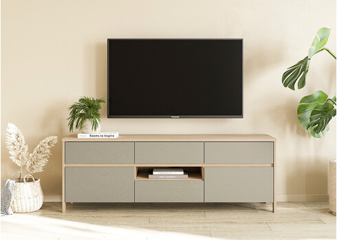 Tv-alus STRANDA hallikasroheline / tamm, 164x39xH58 cm