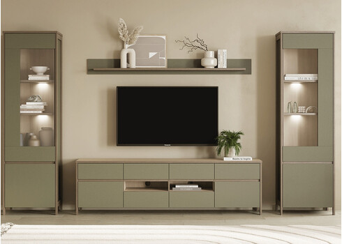 Tv-alus STRANDA hallikasroheline / tamm, 193x39xH58 cm