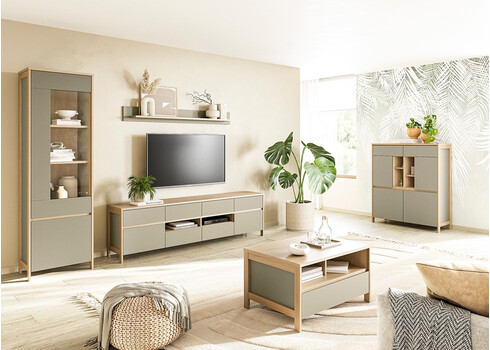 Tv-alus STRANDA hallikasroheline / tamm, 193x39xH58 cm