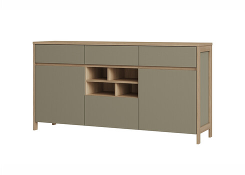 Kummut STRANDA hallikasroheline / tamm, 164x39xH85 cm