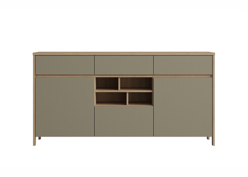 Kummut STRANDA hallikasroheline / tamm, 164x39xH85 cm