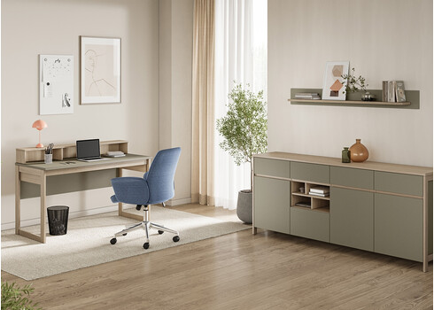 Kummut STRANDA hallikasroheline / tamm, 193x39xH85 cm