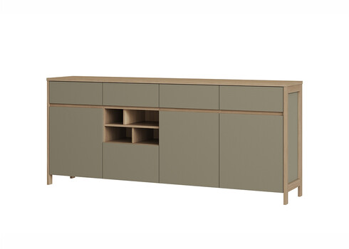 Kummut STRANDA hallikasroheline / tamm, 193x39xH85 cm