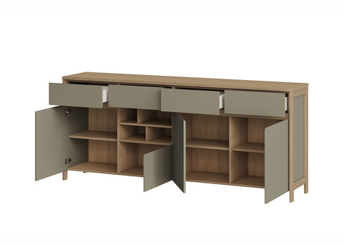 Kummut STRANDA hallikasroheline / tamm, 193x39xH85 cm