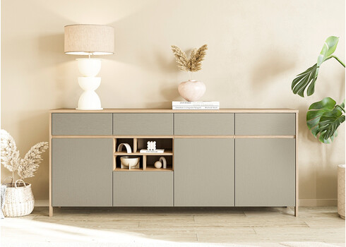 Kummut STRANDA hallikasroheline / tamm, 193x39xH85 cm