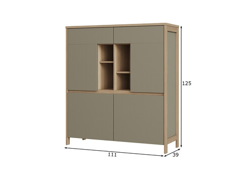 Kapp STRANDA hallikasroheline / tamm, 111x39xH125 cm