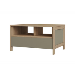 Diivanilaud STRANDA hallikasroheline / tamm, 80x60xH46 cm