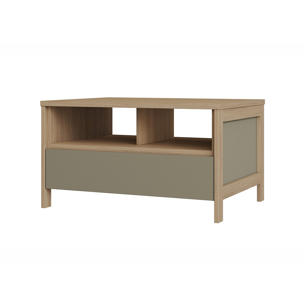 Diivanilaud STRANDA hallikasroheline / tamm, 80x60xH46 cm