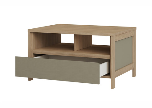 Diivanilaud STRANDA hallikasroheline / tamm, 80x60xH46 cm