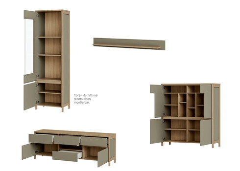 Elutoakomplekt STRANDA hallikasroheline / tamm