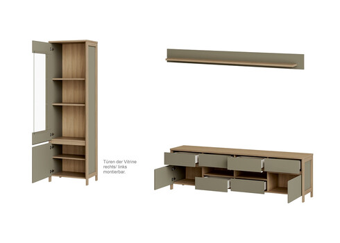 Elutoakomplekt STRANDA hallikasroheline / tamm