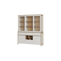 Puhvetkapp STRANDA valge / tamm, 164x39xH195 cm