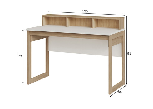 Kirjutuslaud STRANDA valge / tamm, 120x60xH91 cm