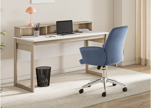 Kirjutuslaud STRANDA valge / tamm, 120x60xH91 cm