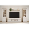 Vitriinkapp STRANDA valge / tamm, 58x39xH195 cm