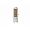 Vitriinkapp STRANDA valge / tamm, 58x39xH195 cm