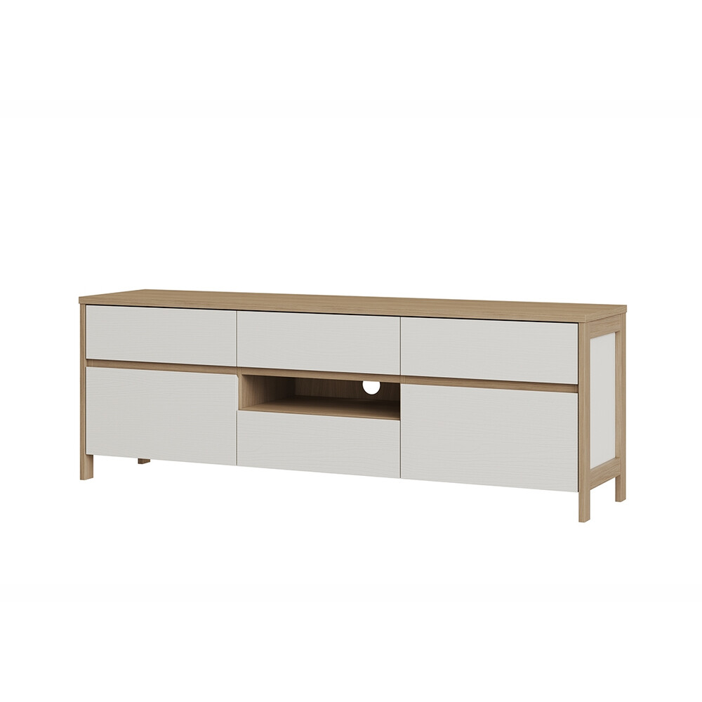 Tv-alus STRANDA valge / tamm, 164x39xH58 cm