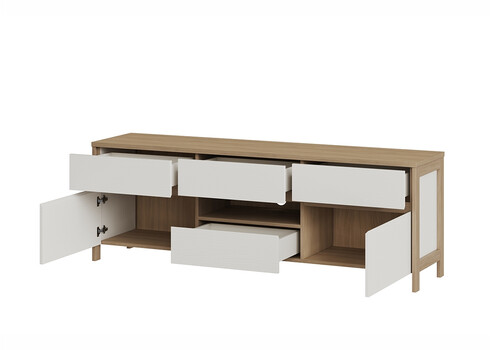 Tv-alus STRANDA valge / tamm, 164x39xH58 cm