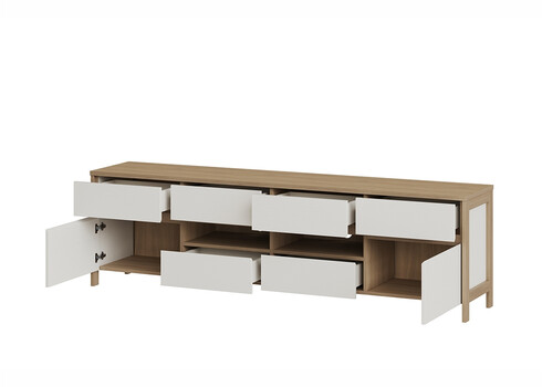 Tv-alus STRANDA valge / tamm, 193x39xH58 cm