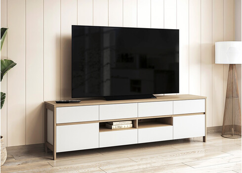 Tv-alus STRANDA valge / tamm, 193x39xH58 cm