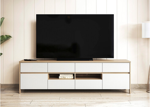 Tv-alus STRANDA valge / tamm, 193x39xH58 cm