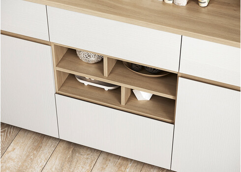 Tv-alus STRANDA valge / tamm, 193x39xH58 cm