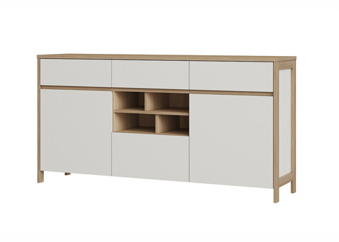 Kummut STRANDA valge / tamm, 164x39xH85 cm