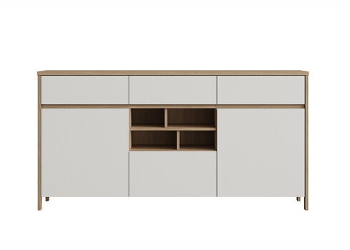Kummut STRANDA valge / tamm, 164x39xH85 cm