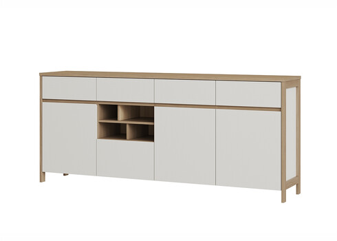 Kummut STRANDA valge / tamm, 193x39xH85 cm