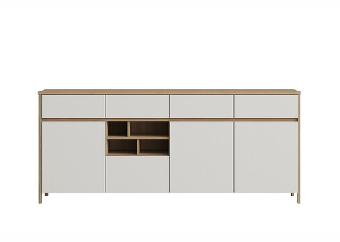 Kummut STRANDA valge / tamm, 193x39xH85 cm