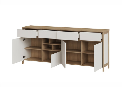 Kummut STRANDA valge / tamm, 193x39xH85 cm