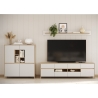 Kapp STRANDA valge / tamm, 111x39xH125 cm