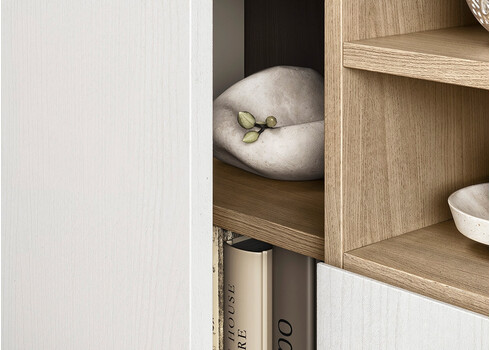 Kapp STRANDA valge / tamm, 111x39xH125 cm