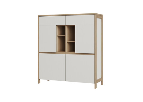 Kapp STRANDA valge / tamm, 111x39xH125 cm