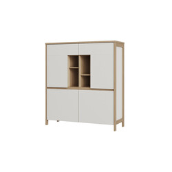Kapp STRANDA valge / tamm, 111x39xH125 cm