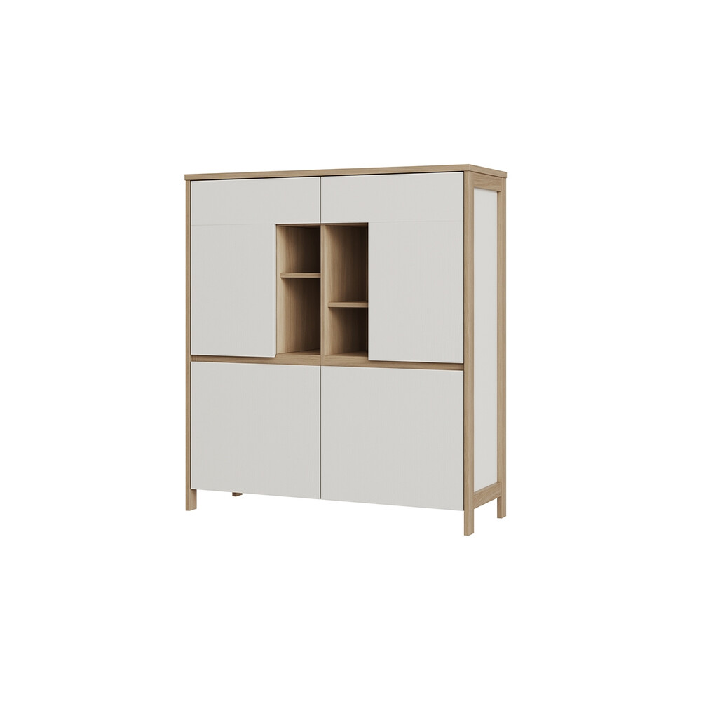 Kapp STRANDA valge / tamm, 111x39xH125 cm Kapp STRANDA valge / tamm, 111x39xH125 cm