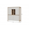 Kapp STRANDA valge / tamm, 111x39xH125 cm