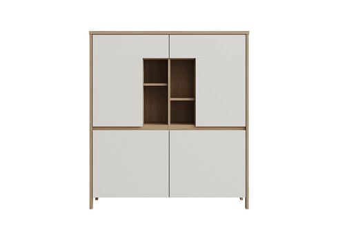 Kapp STRANDA valge / tamm, 111x39xH125 cm