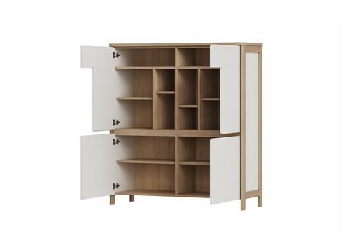 Kapp STRANDA valge / tamm, 111x39xH125 cm